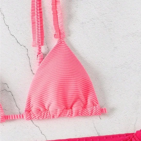 Brand New Super Cute Pink Bikini Set with Sarong - SZ L - Picture 3 of 3